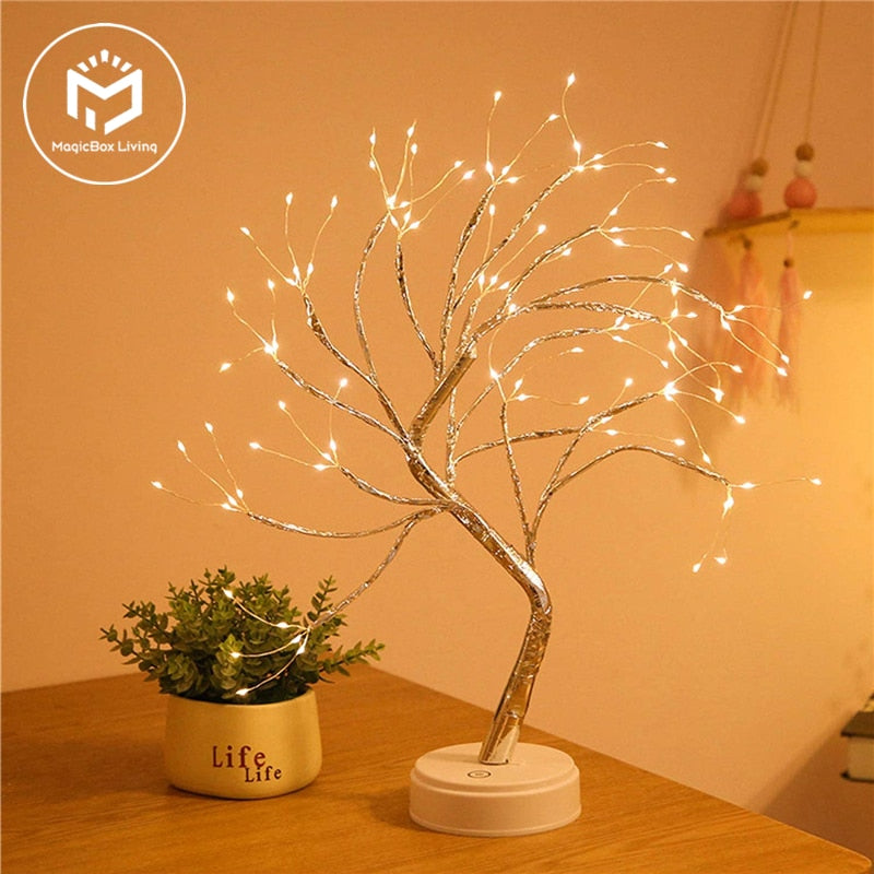 Copper Wire Christmas Tree LED Lamp